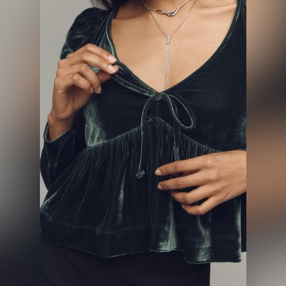 Maeve Velvet Babydoll Top - Picture 4 of 12